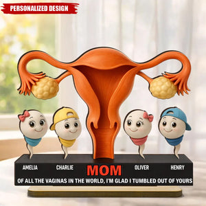 Mom I'm Glad I'm Tumbled Our Of Yours -Personalized Plaque - Mother's Day Gift for Mom, Wife