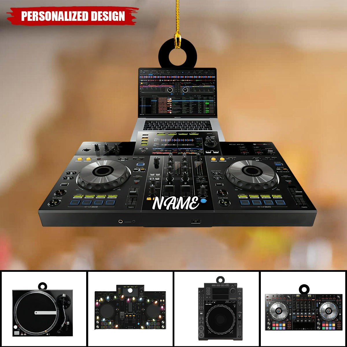 Personalized DJ Mixer Table Christmas Ornament
