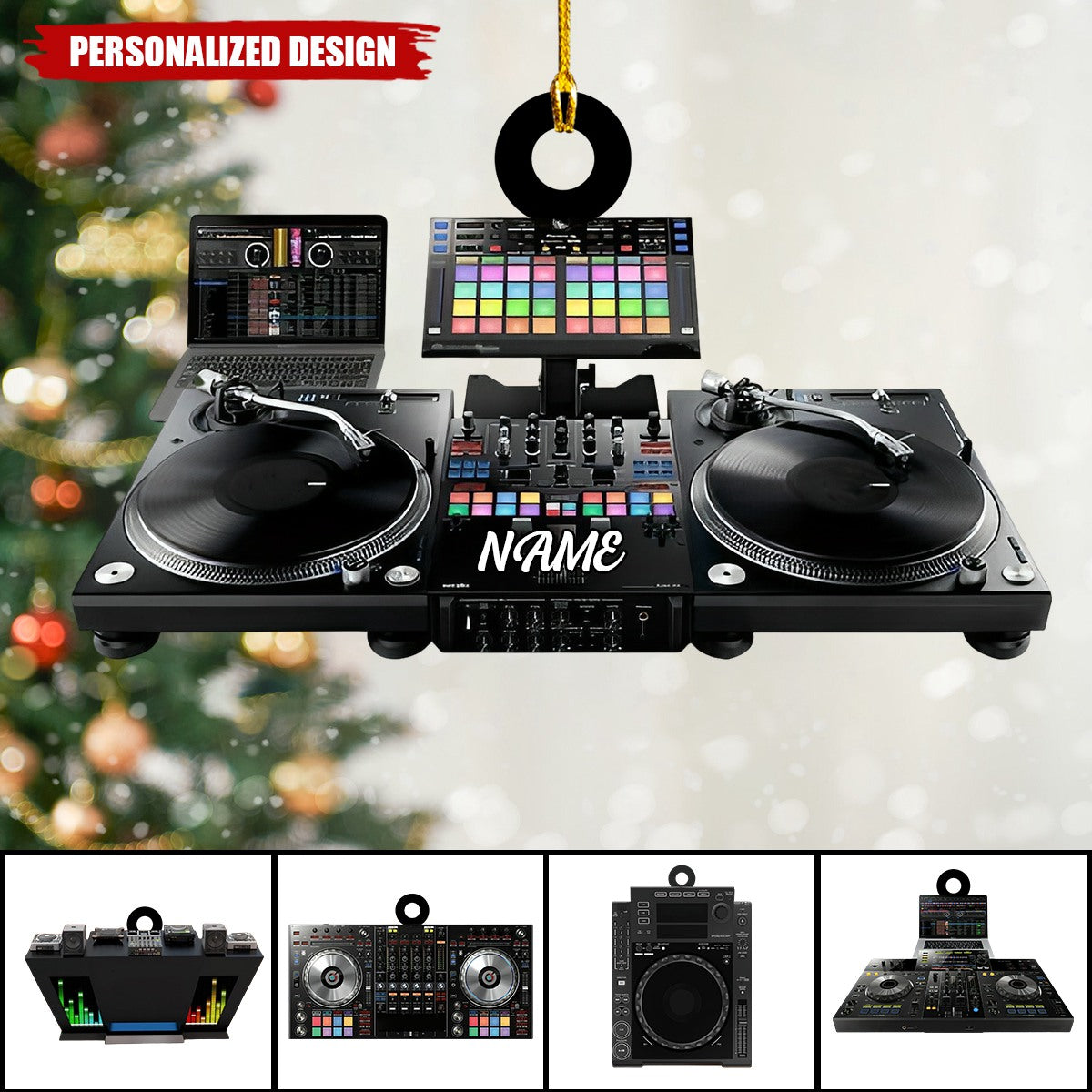 Personalized DJ Mixer Table Christmas Ornament