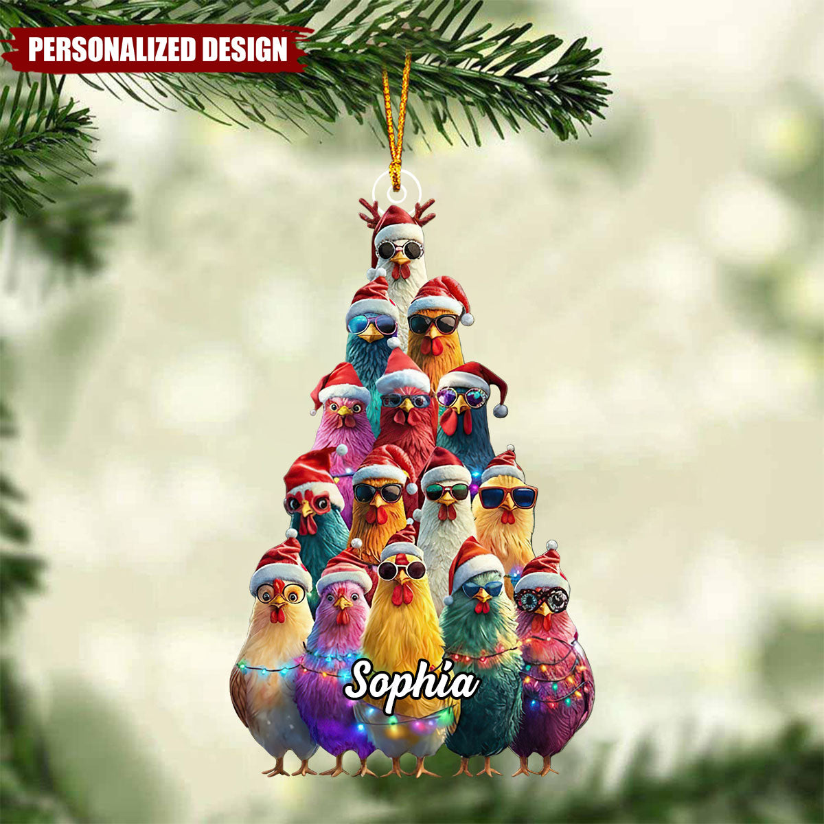 Personalized Chicken Farm Acrylic Ornament-Gift for Farmer