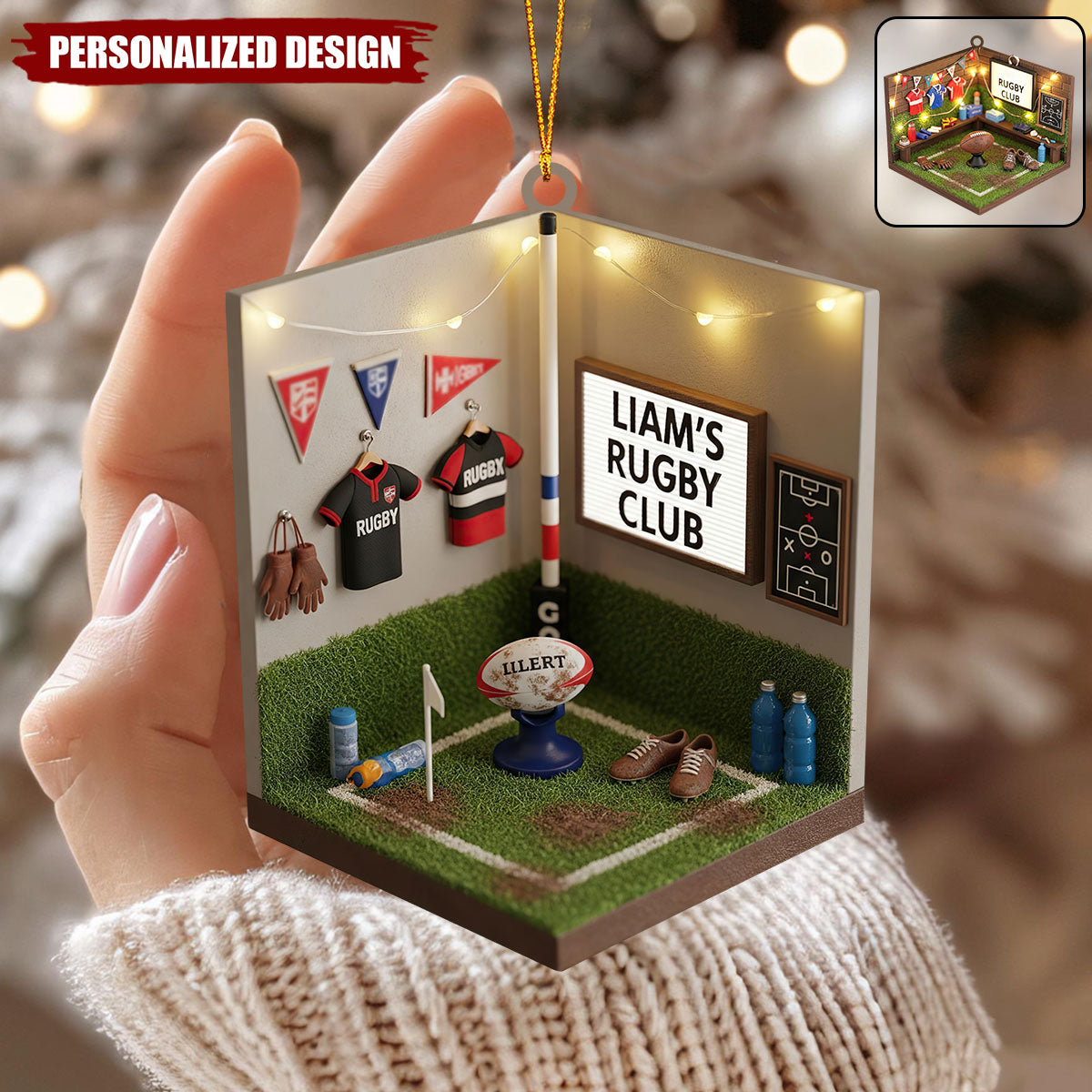 Personalized Rugby Christmas Ornament-Gift For Rugby Players