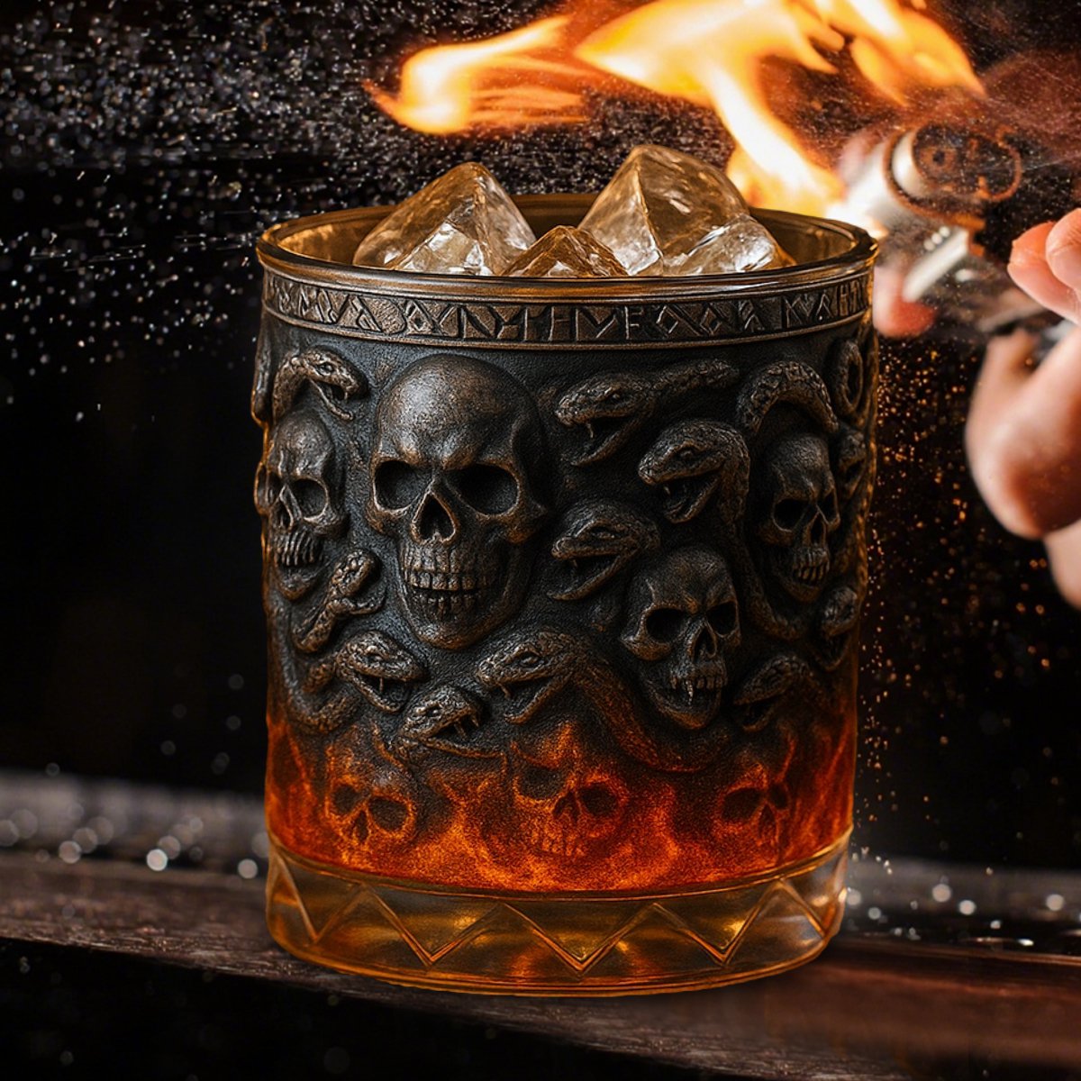 Serpent and Skull Whiskey Glass