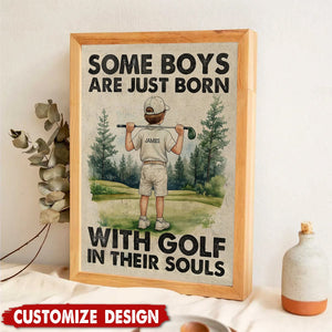 Personalized Golf Boy Kid Poster - Gift For Golf Lover