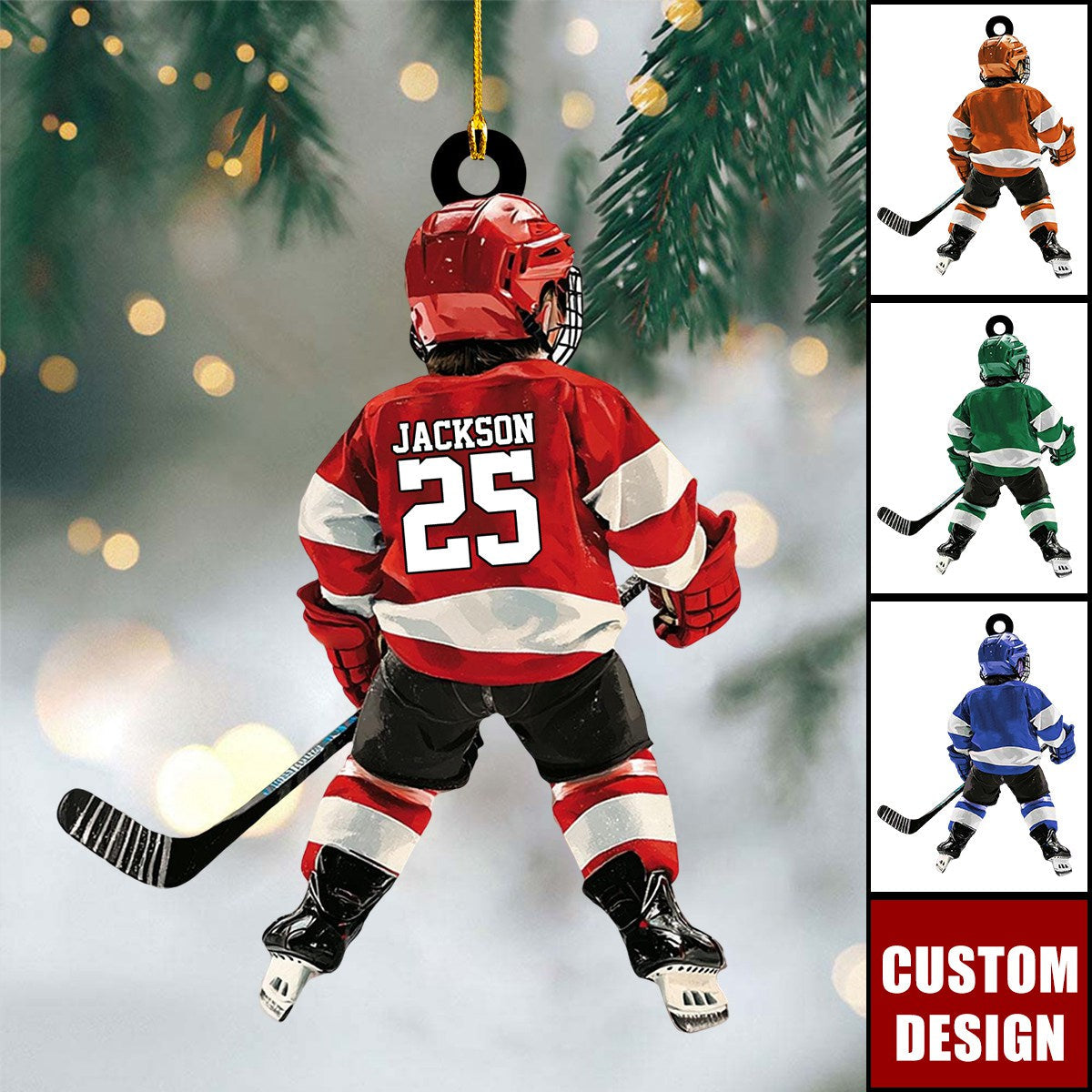 Personalized Kid Hockey Player Christmas Ornament Gift For Hockey Lover-New Release