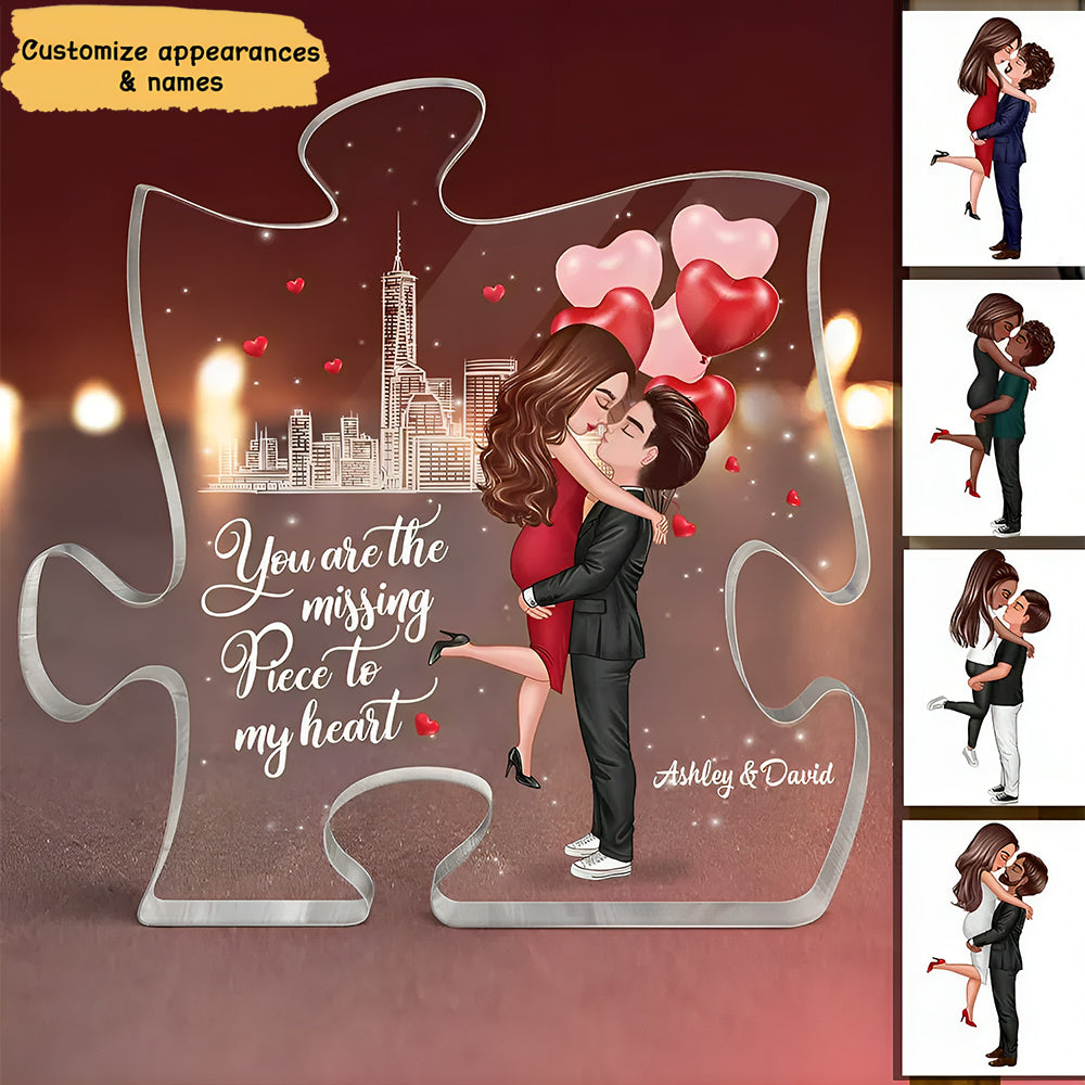 The Missing Piece To My Heart Personalized Puzzle Acrylic Plaque - facamart