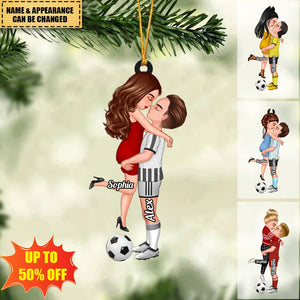 Soccer Couple - Personalized Acrylic Ornament Awesome Christmas Gift