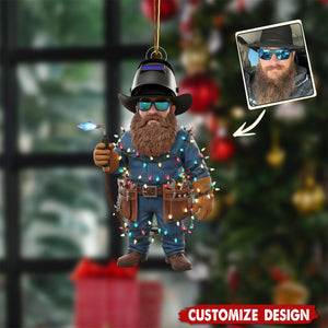 Personalized Funny Welder Photo Ornament-Gift For Welder