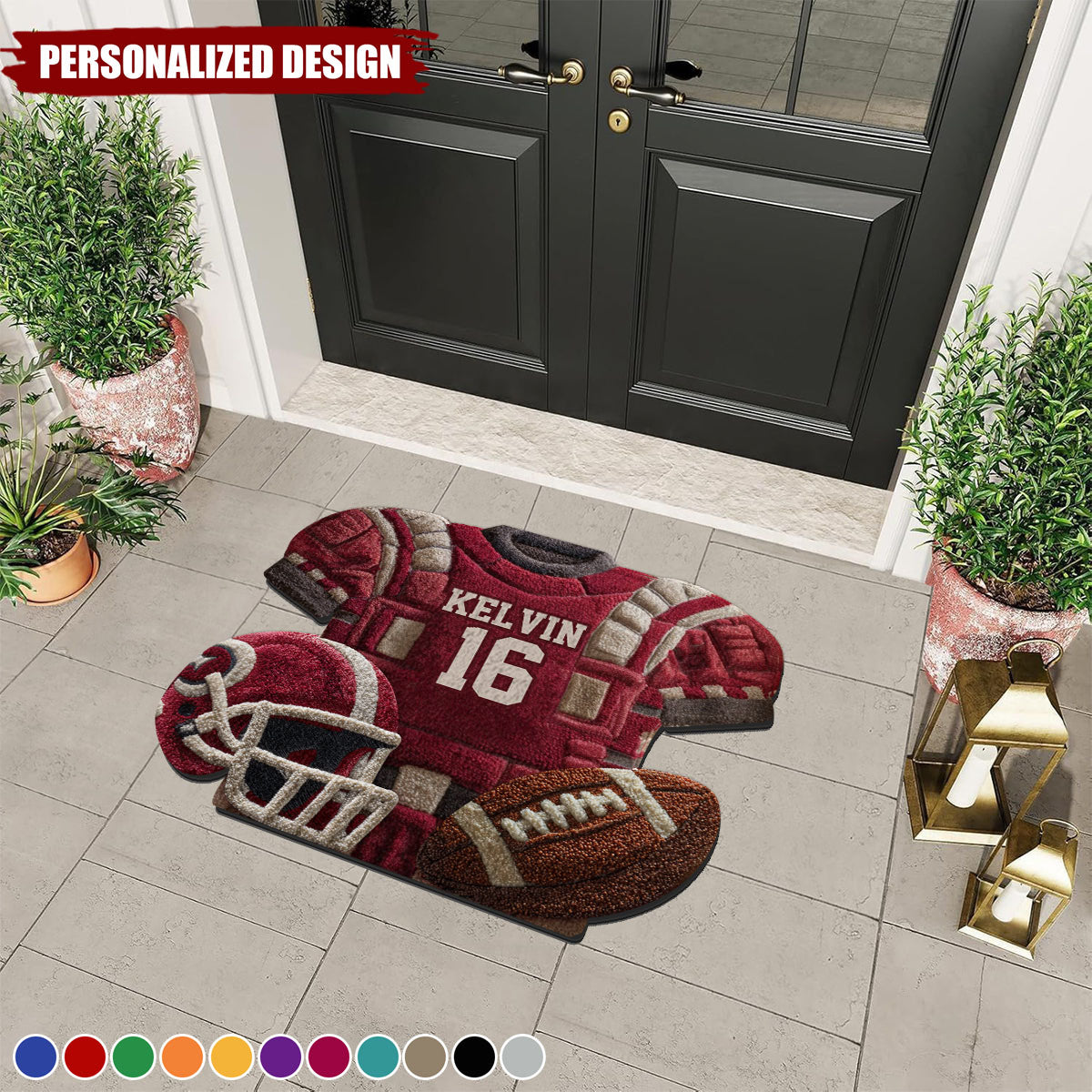 Love Football-Personalized Football Doormat/Rug