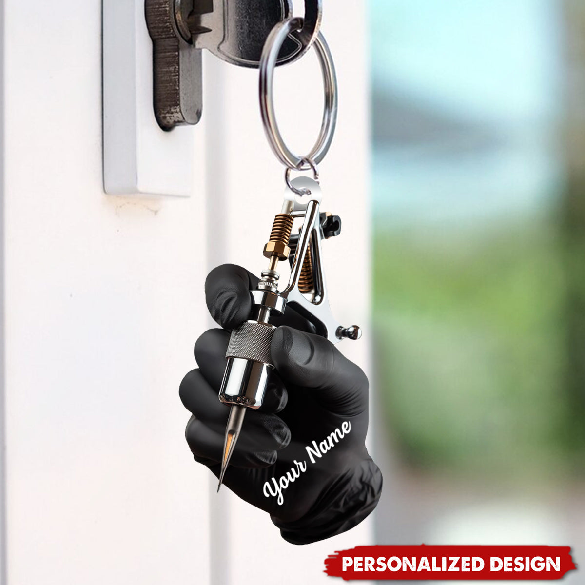 Personalized Tattoo Machine Keychain-Tattoo Artist Gift