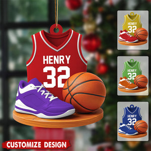 Personalized Basketball Christmas Ornaments, Custom Basketball Players Acrylic Ornament, Basketball Keepsake, Basketball Gift For Him