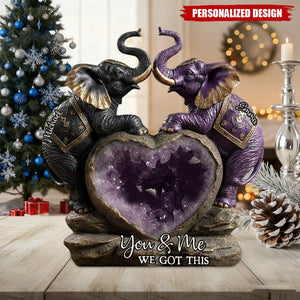 You & Me We Got This-Personalized Elephant Acrylic Plaque