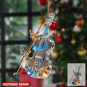 Personalized Violin Music Crystal Effect Ornament,Gift for Violinist