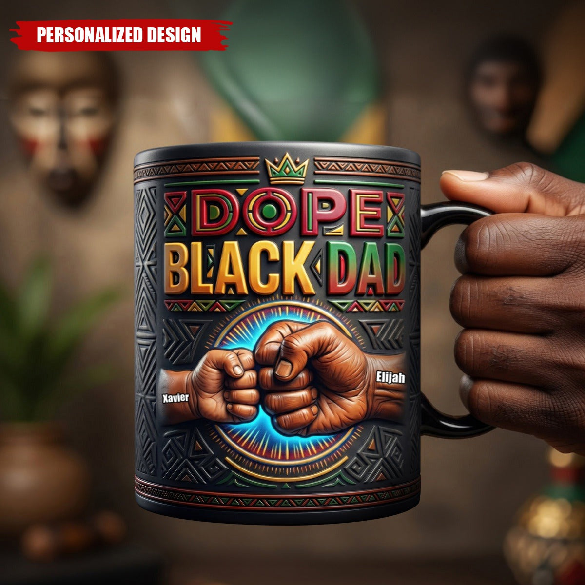 Personalized Dope Black Dad Magic Mug-Gifts For Dads