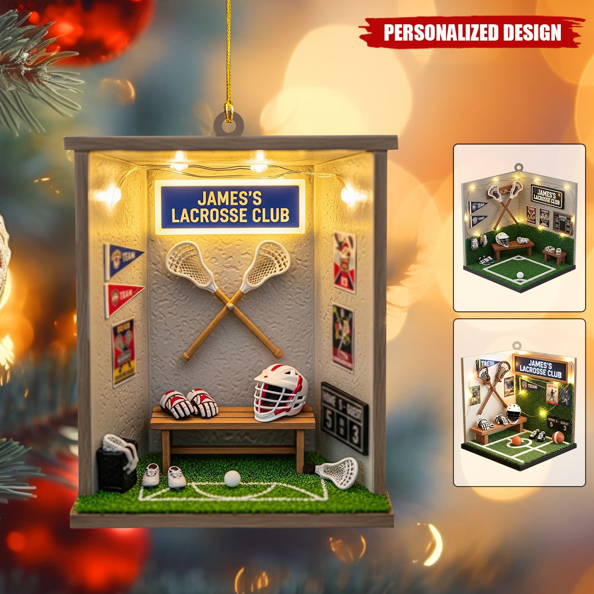 Personalized Lacrosse Christmas Ornament-Gift for Lacrosse Player