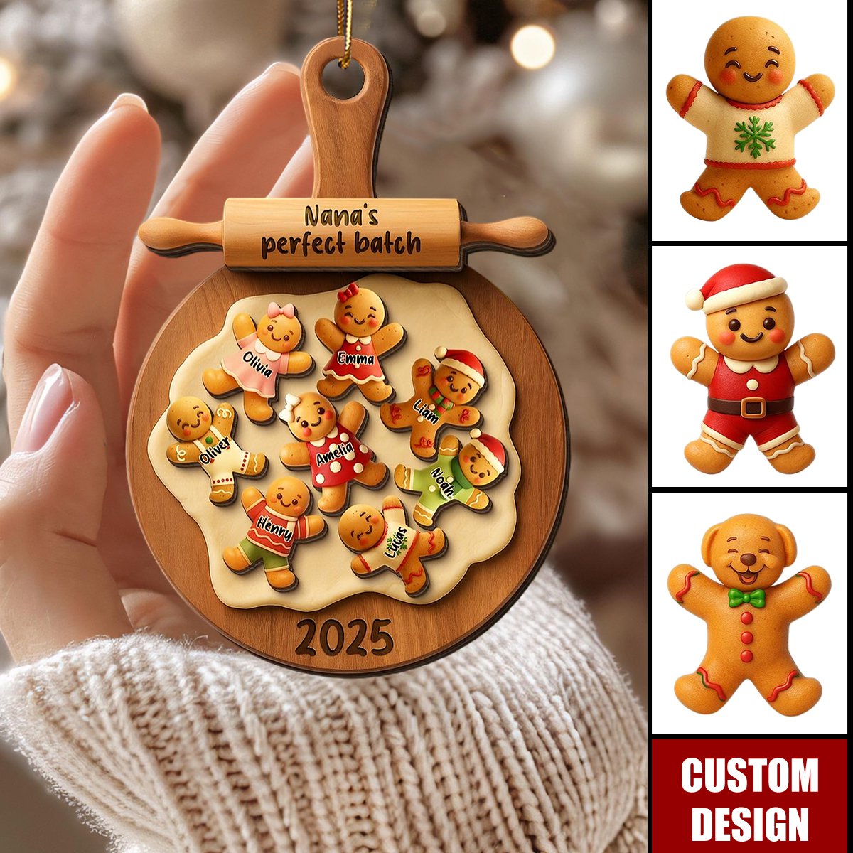Personalized Gingerbread Family Christmas Ornament-Gift For Family