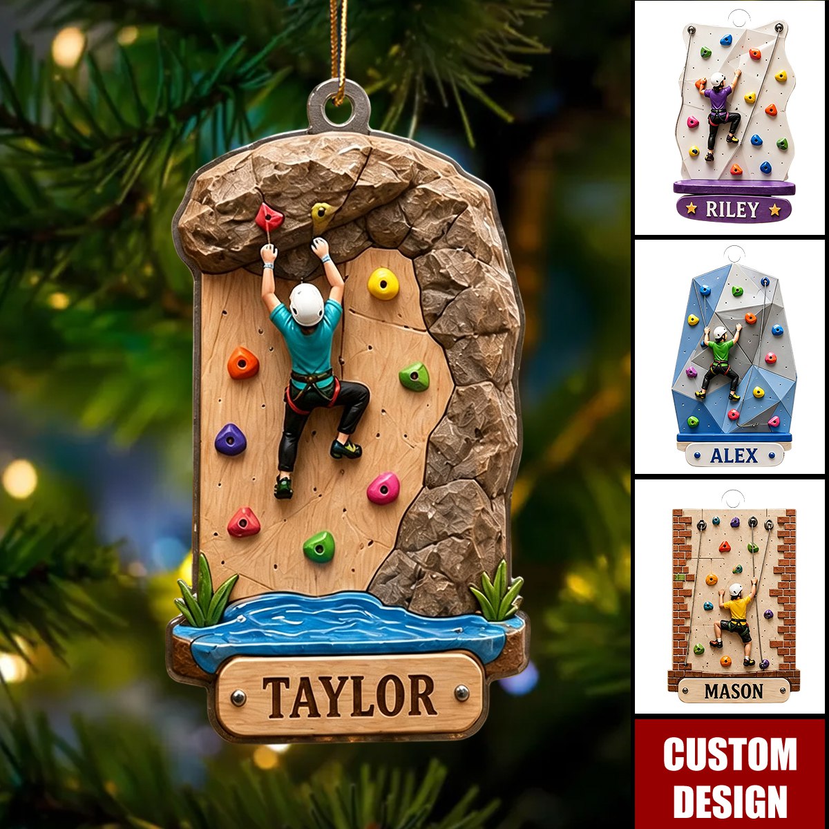Personalized Indoor Outdoor Rock Climber Ornament,Gifts for Rock Climbers