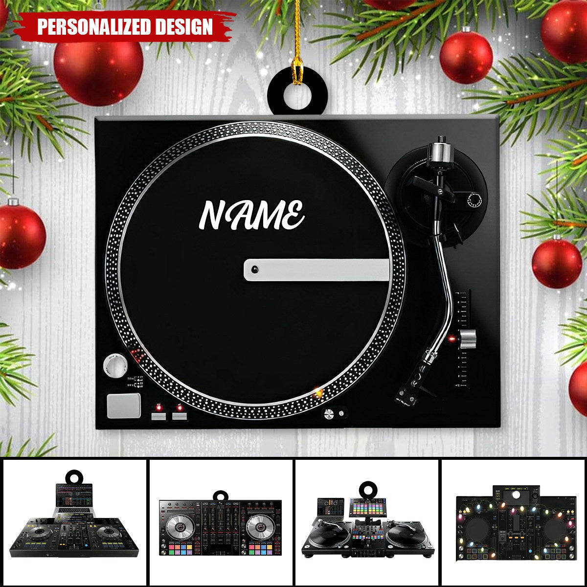 Personalized DJ Mixer Table Christmas Ornament