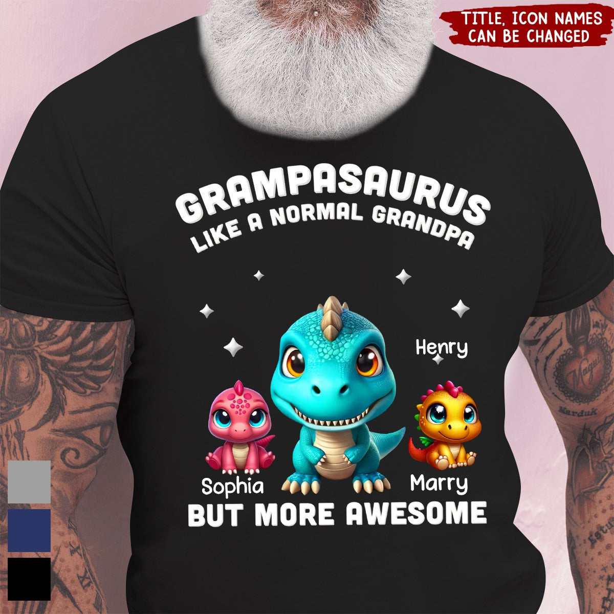 3D Dinosaurs Personalized Shirt, Father's Day Gift For Dad, For Grandpa