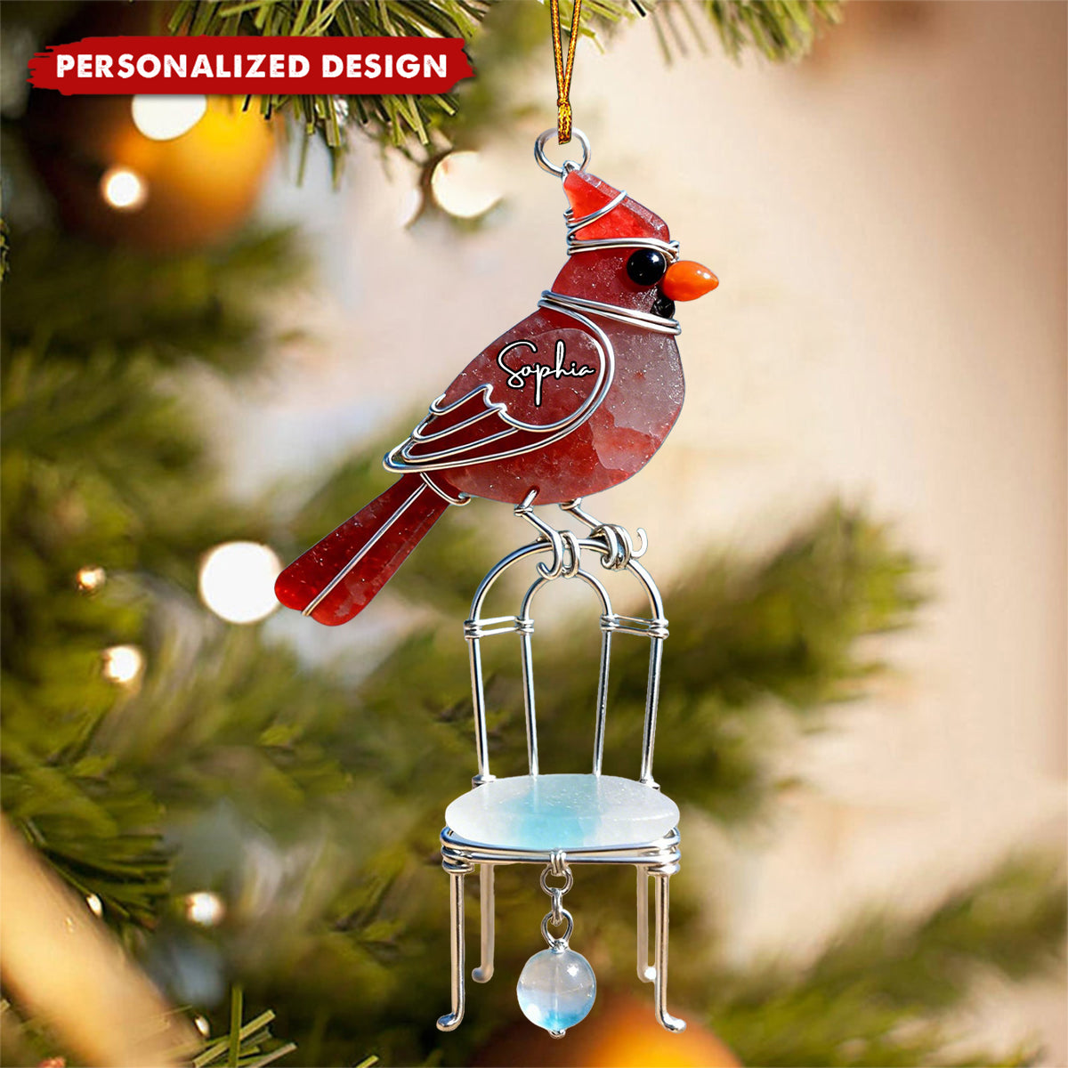 Personalized Cardinal Memorial Ornament-Memorial Gift For Family