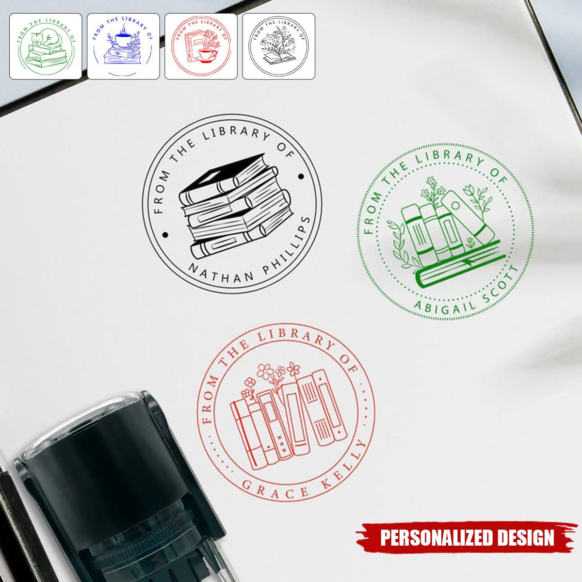 From the Library of-Personalized Book Stamp-Book Lover Gift