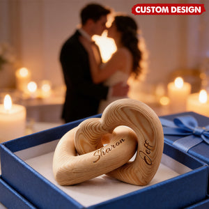 Personalized Infinity Heart Wood Sculpture-Valentine’s Day Gift