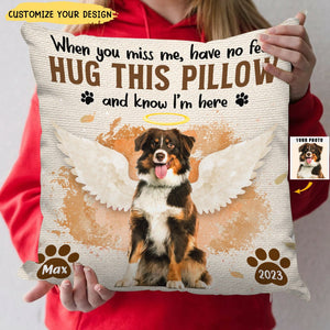 Custom Photo I'm Here In Your Heart - Memorial Personalized Custom Pillow - Sympathy Gift For Pet Owners, Pet Lovers