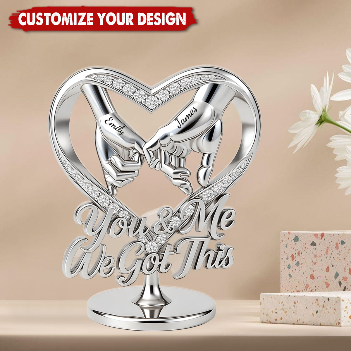 Silver Anniversary, Gold Anniversary, We Got This - Personalized Couple Custom Shaped Acrylic Plaque
