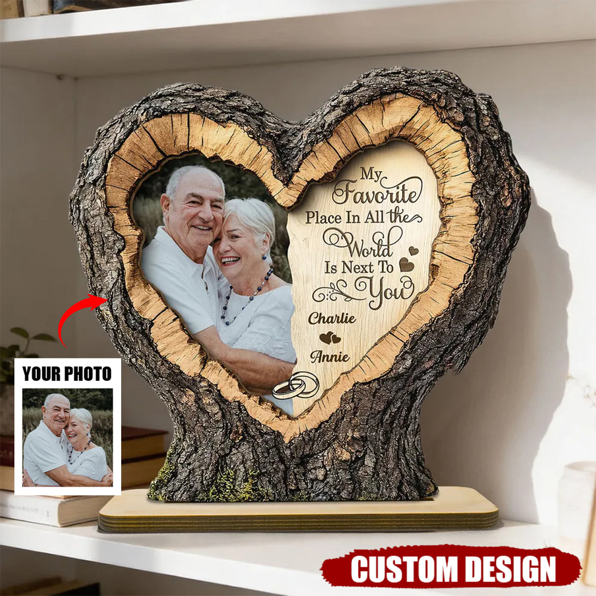 Personalized Favorite Place Next To You Couple  Wooden Plaque - Anniversary Gift, Valentine's Gift For Him, For Her