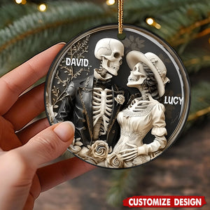 Personalized Skull Couple Christmas Ornament