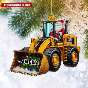 Personalized Santa on The Excavator Christmas Ornament, 2025 New Release Gifts For Kids