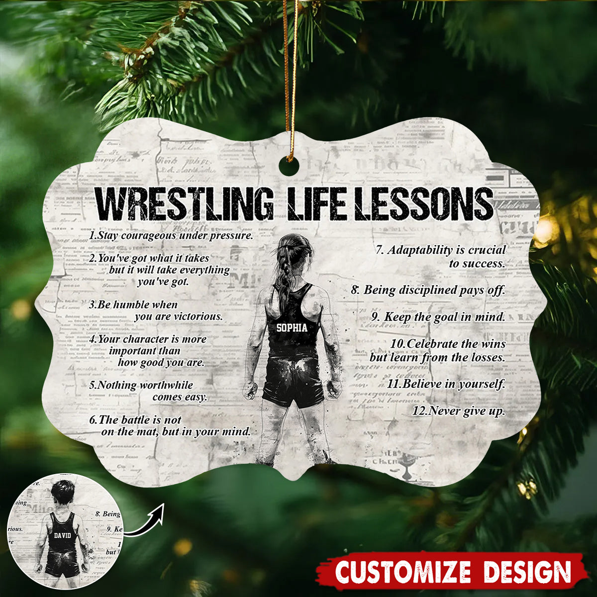 Personalized Wrestling Kid Boy Ornament - Gift For Wrestling Lovers