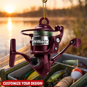 Fishing Rod Personalized Christmas Fishing Ornament , Gift For Fish Ornaments For Fishing Lover