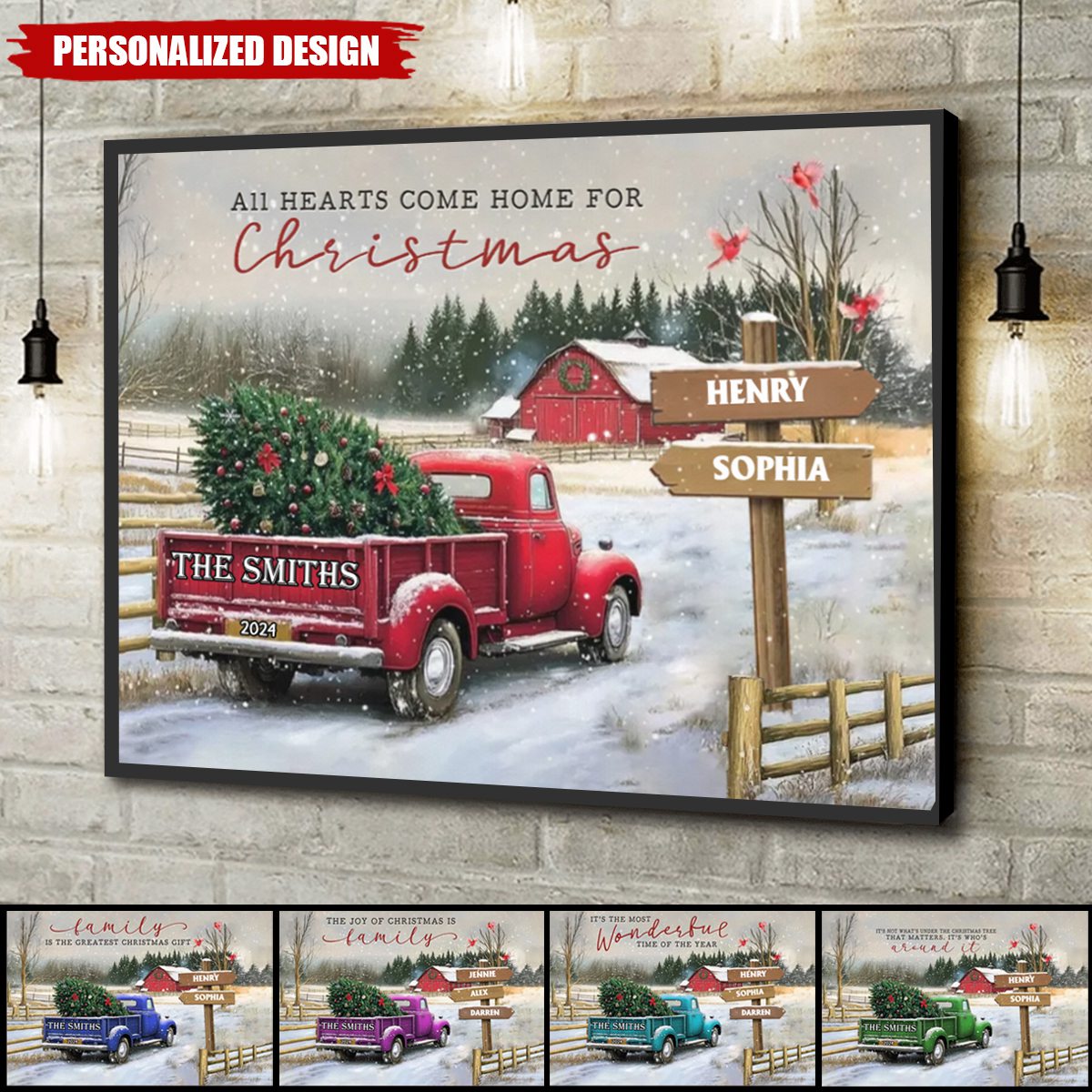 Personalized Family Farm Christmas Truck Poster-Gifts For Truck Lover-New Release