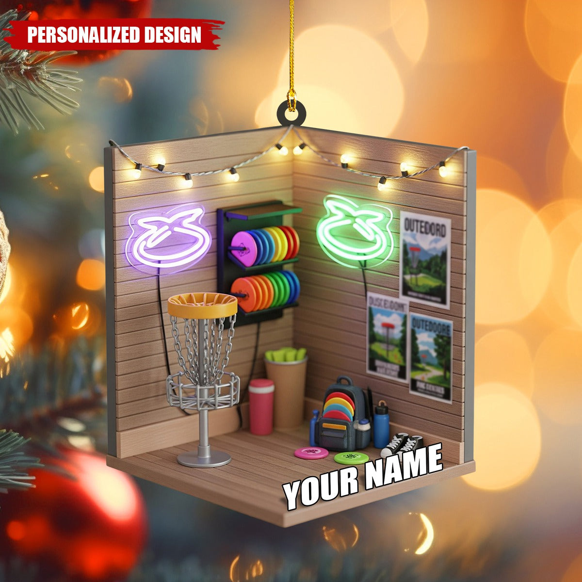 Personalized Disc Golf Ornament-Christmas Gift For Disc Golfer