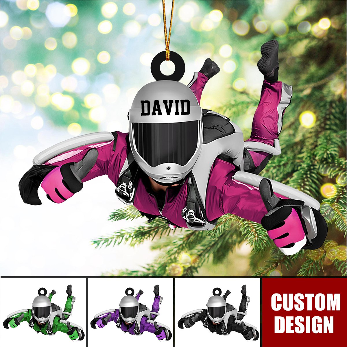 Personalized Skydiving Christmas Ornament, Gift For Skydiving Lovers - New Release