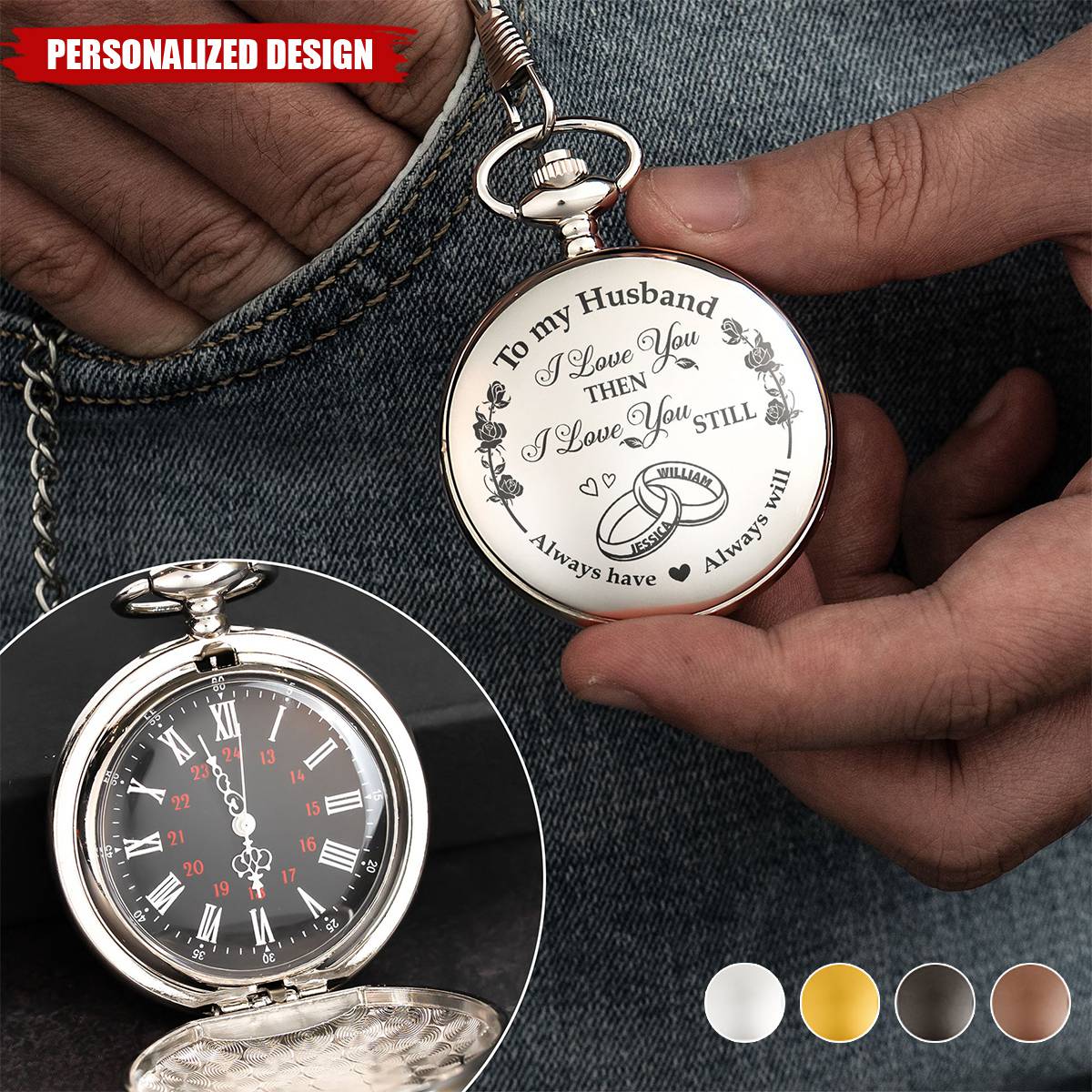 I Love You Then I Love You Still-Personalized Pocket Watch