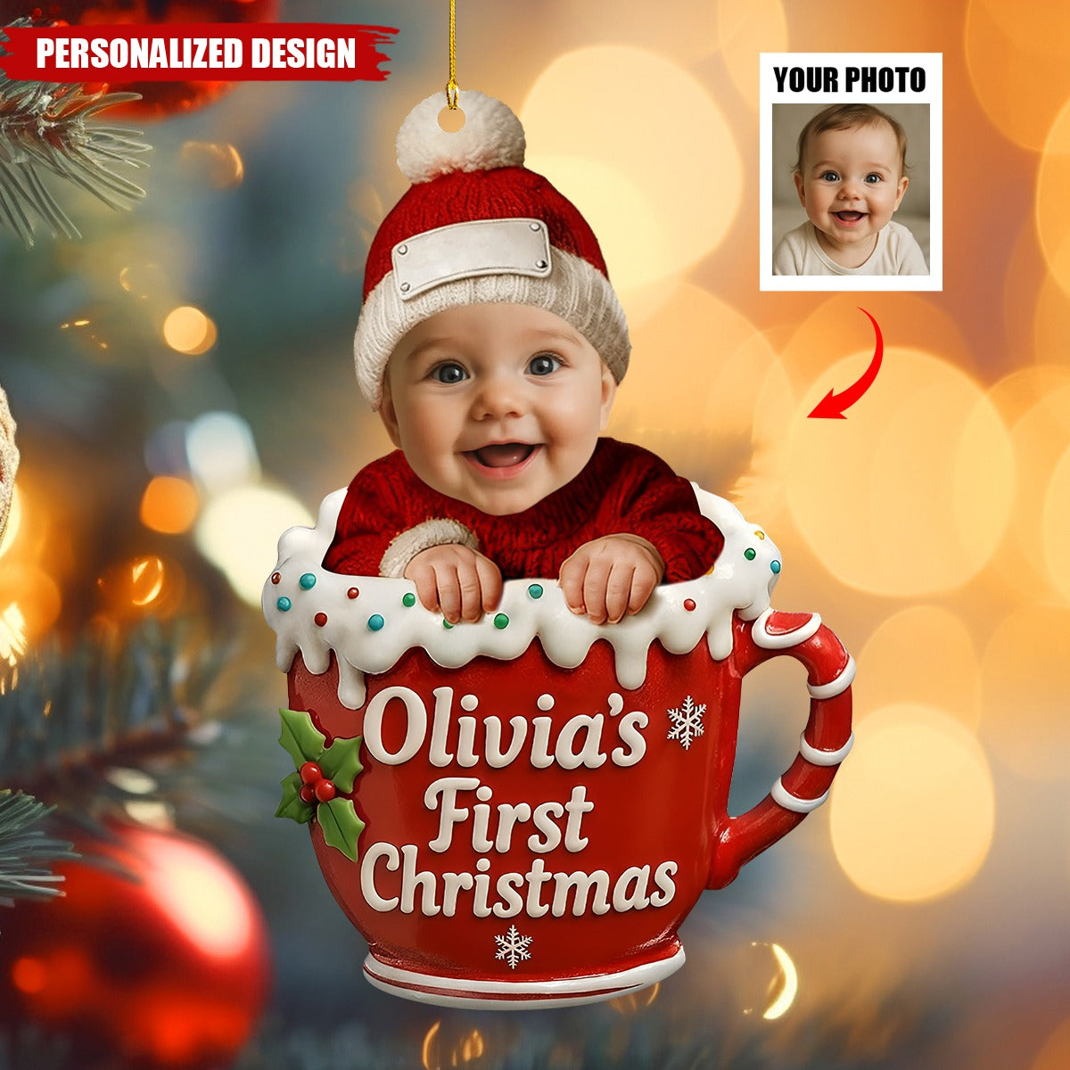 Baby’s First Christmas-Personalized Ornament-New Baby Holiday Keepsake Gift