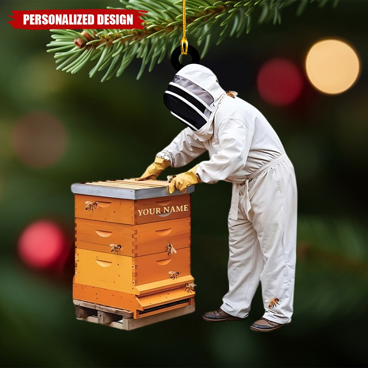Personalized Beekeeper Ornament-Gift For Honeybee Keeper
