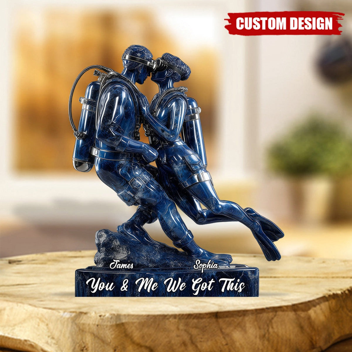 You & Me We Got This - Personalized Scuba Diving Custom Shaped Acrylic Plaque