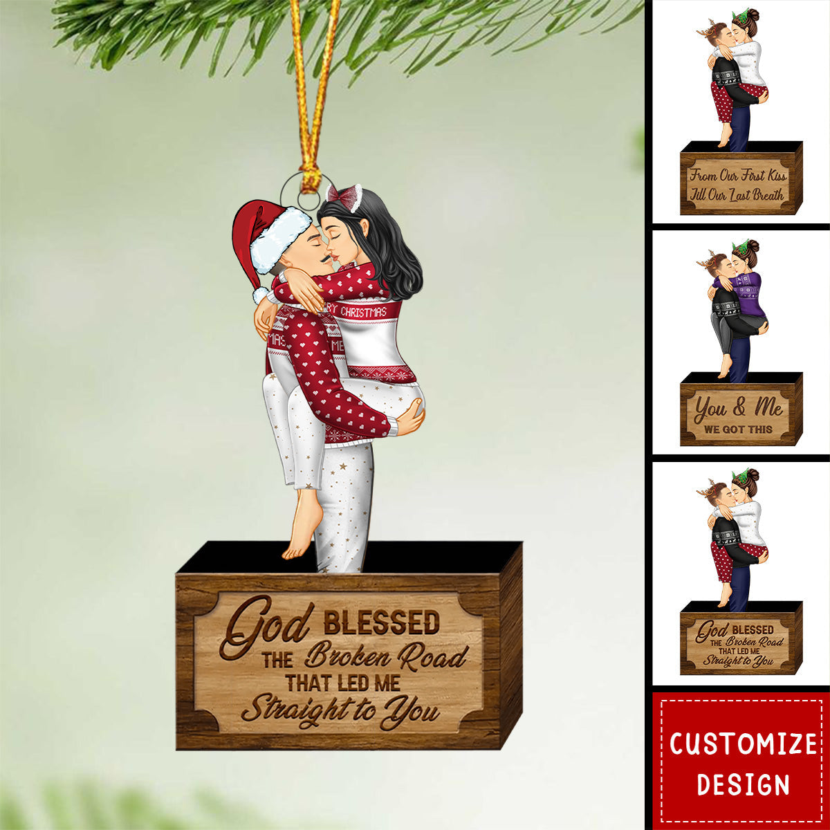 Hugging Couple Personalized Acrylic Ornament - 2024 New Release