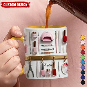 Personalized Nail Tech Accent Mug - Gift for Nail Salon Professionals