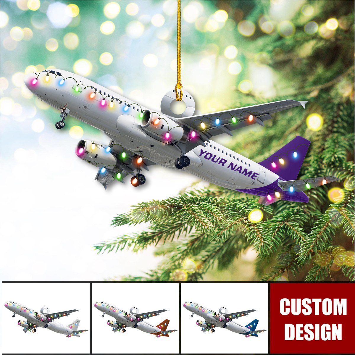 Personalized Airplane Ornament, Gifts For Pilot