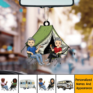 Camping Couple Personalized Car Hanging Ornament