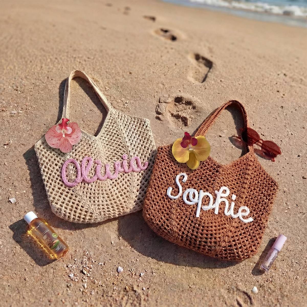 Personalized Beach Tote Bags - Mothers Day Gifts, Bridesmaid Gifts