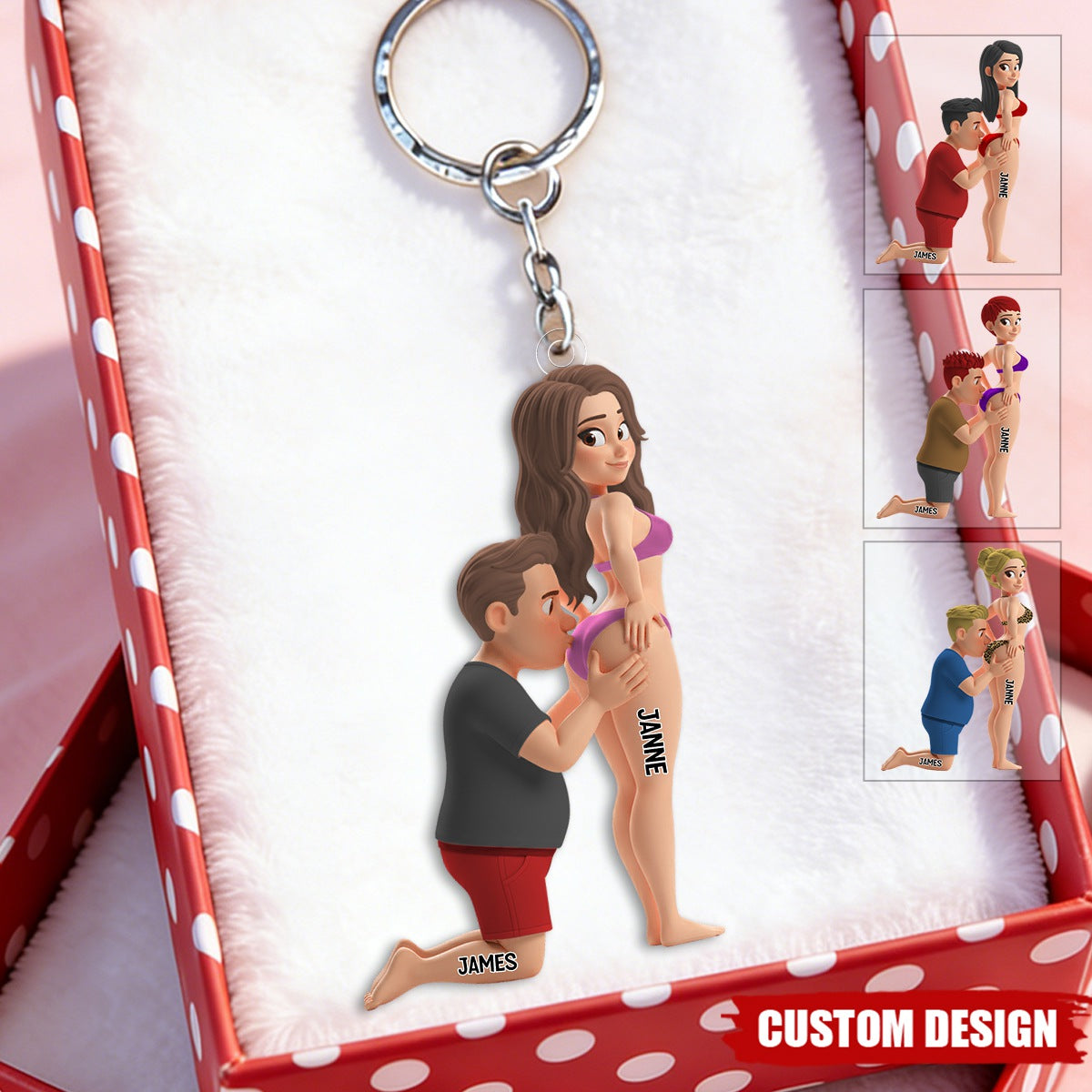Naughty Couple Acrylic Personalized Keychain - Gifts For Couple