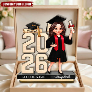 Class Of 2026 2027 Senior - Personalized Wooden Plaque - Graduation Gift For Graduates, Daughter, Son