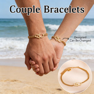 Personalized Couple Two Initial Bracelet-Anniversary Gifts