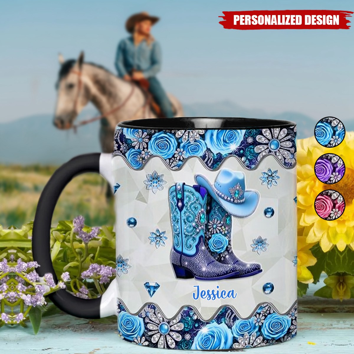 Cowgirl Boots-Personalized Cowgirl Accent Mug