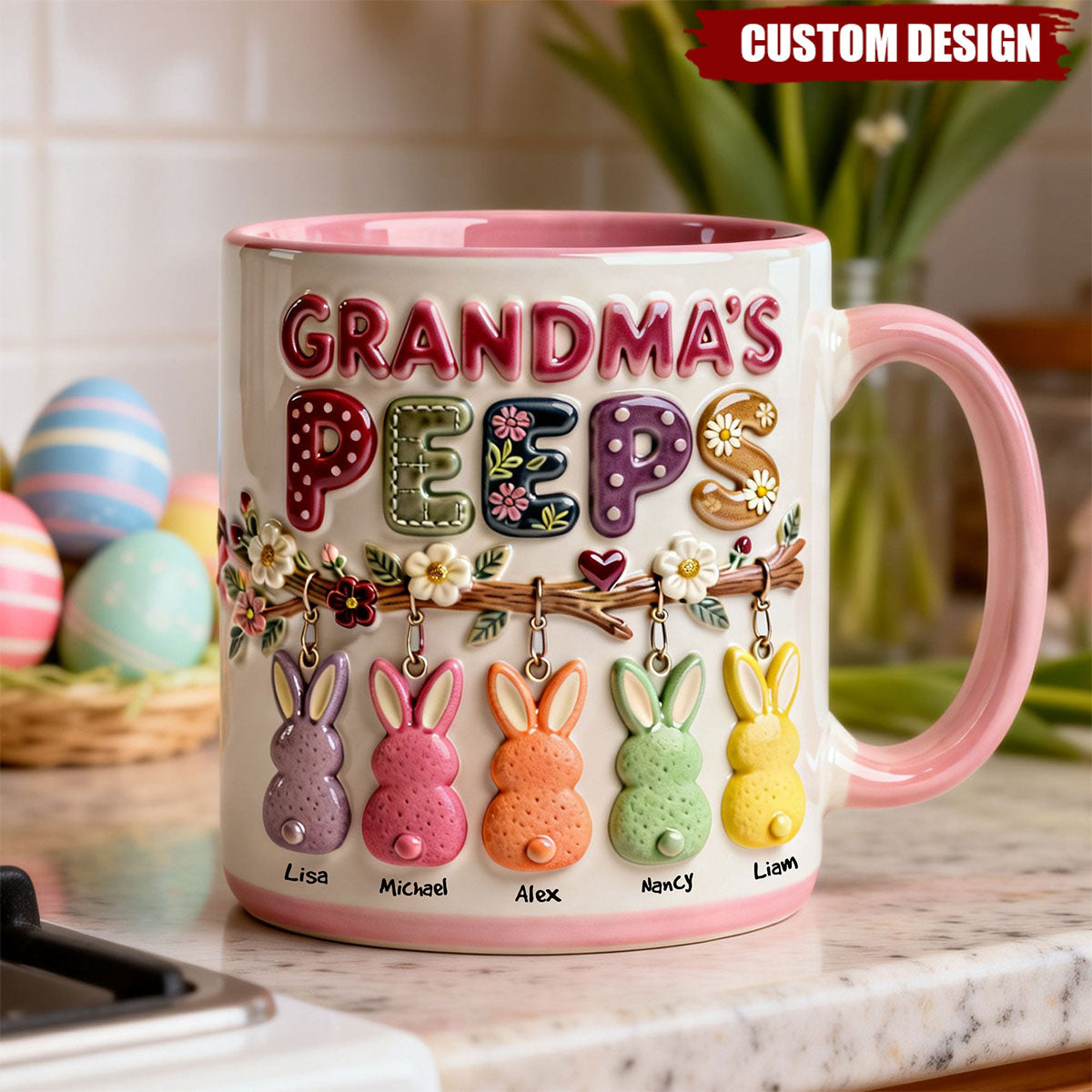 Personalized Easter Bunny Accent Mug - Gift For Grandma