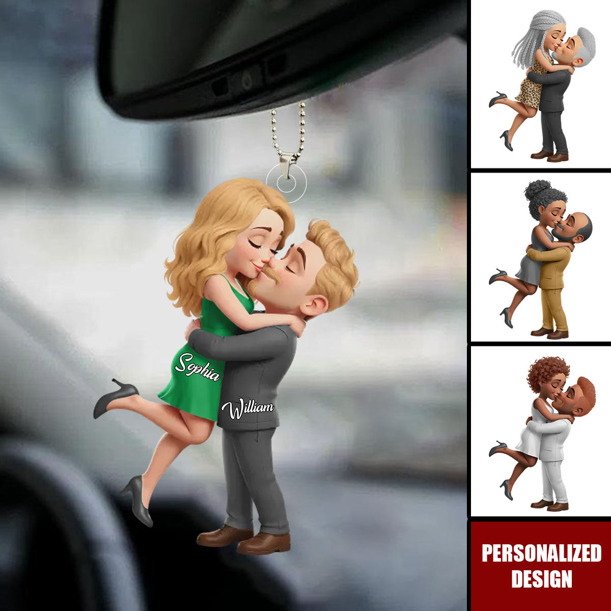 Personalized Anniversary Wedding Car Ornament Gifts For Husband And Wife